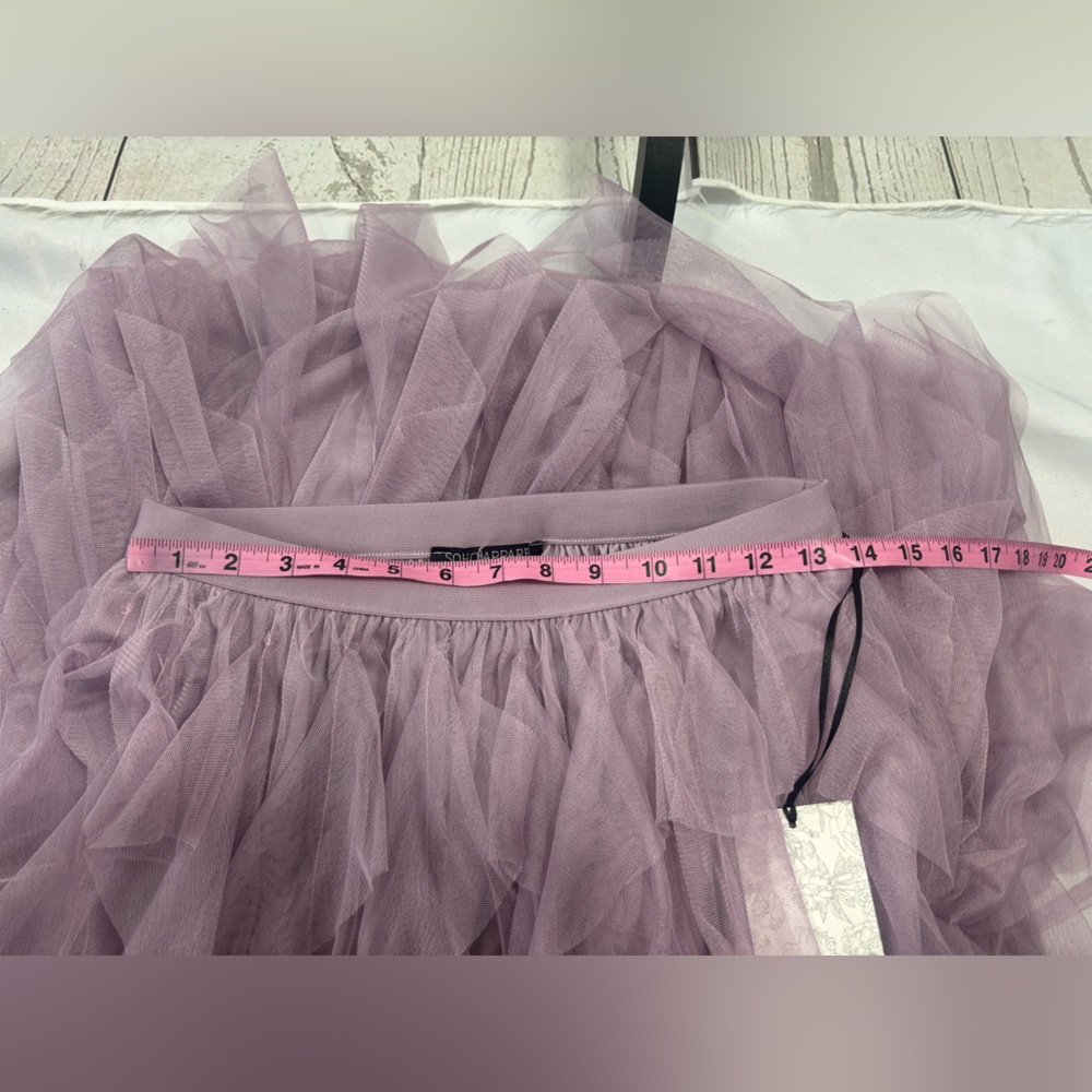 Soho Apparel Lavender Tiered Tulle Maxi Skirt - Picture 7 of 8